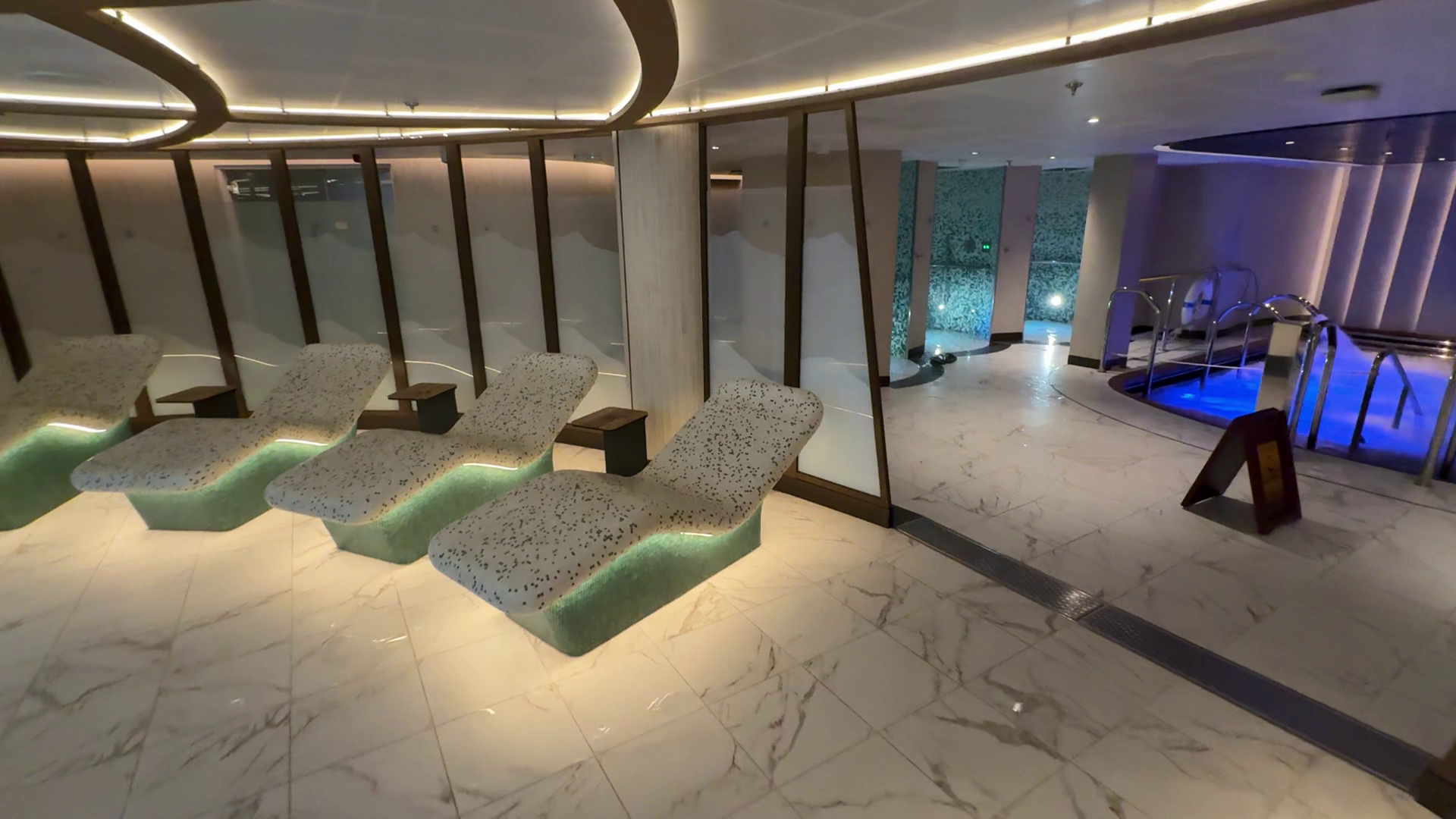 Tour of the Enclave thermal suite on Sun Princess